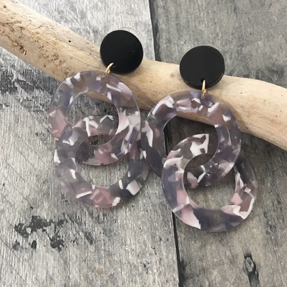 Lucite Double Hoop Earrings